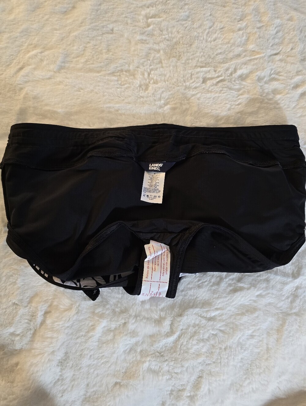 Lands' End Black and White Floral Tankini Top with Matching Swim Shorts (NWT) - Picture 11 of 13